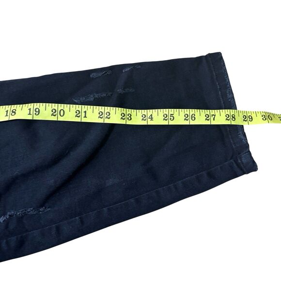 Judy Blue Jeans 13/31 Black Denim Boyfriend Ankle Stretch High Rise Distressed - Picture 5 of 7